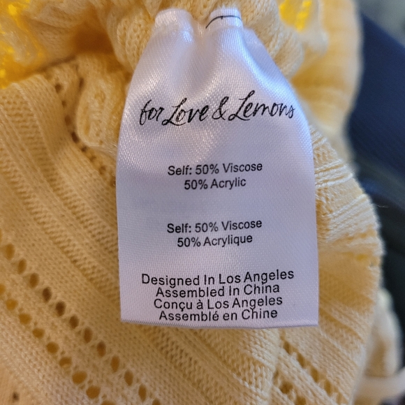 For love and lemons Rhea Pointelle Tank dress in lemon color- S - Picture 5 of 7